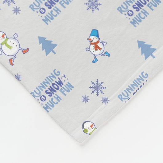 Winter Running - Sneeuwman Kerstboom Fleece Deken (Hoek)
