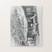 Winter Rural Scene Barn & Rake - Tennessee Foto Legpuzzel (Verticaal)