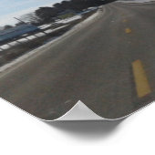 Winter Rural Scene met Hill Poster (Hoek)