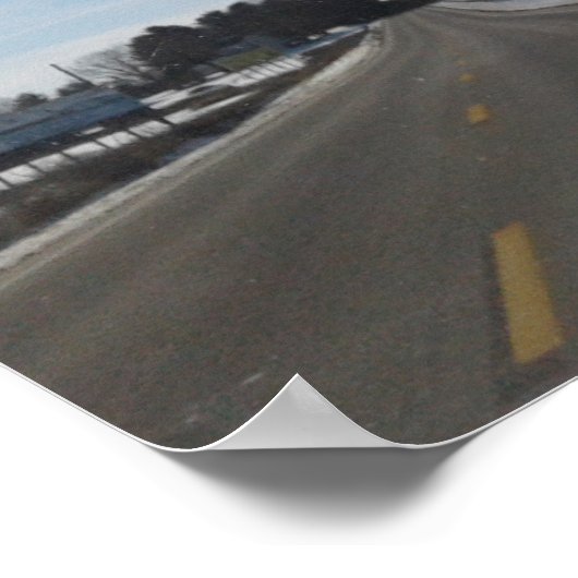 Winter Rural Scene met Hill Poster (Hoek)