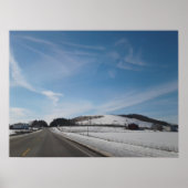 Winter Rural Scene met Hill Poster (Voorkant)