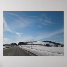 Winter Rural Scene met Hill