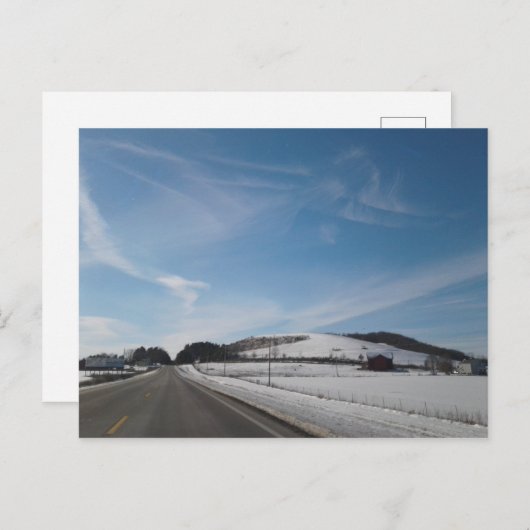 Winter Rural Scene with Hill in Ohio Briefkaart (Voorkant / Achterkant)