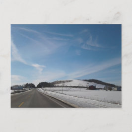 Winter Rural Scene with Hill in Ohio Briefkaart