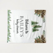 Winter Rurale Baby Shower Welkom Bord Wandkleed (Voorkant (horizontaal))