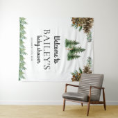 Winter Rurale Welkomstbord Baby Shower Wandkleed (In Situ (horizontaal))