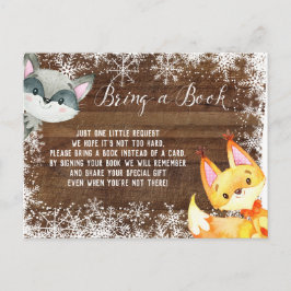 Winter Rustic Animal Woodland Books for Baby Card Briefkaart