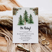 Winter Rustic Baby Shower-uitnodigingen Kaart