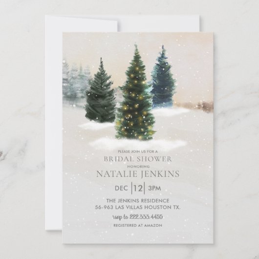 Winter Rustic Bridal Shower Kaart (Voorkant)