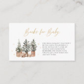 Winter Rustic Christmas Baby shower Boeken voor Ba Informatiekaartje (Voorkant)