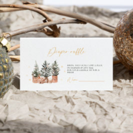 Winter Rustic Christmas Baby shower Luierverloting Informatiekaartje