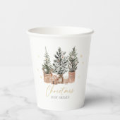 Winter Rustic Christmas Trees Baby shower Papieren Bekers (Achterkant)