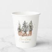 Winter Rustic Christmas Trees Baby shower Papieren Bekers (Voorkant)