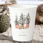 Winter Rustic Christmas Trees Baby shower Papieren Bekers<br><div class="desc">Dit ontwerp is voorzien van waterverf kerstbomen in zachte,  rustieke tinten groen,  versierd met natuurlijke bruine en beige-getinte kerstballen.</div>
