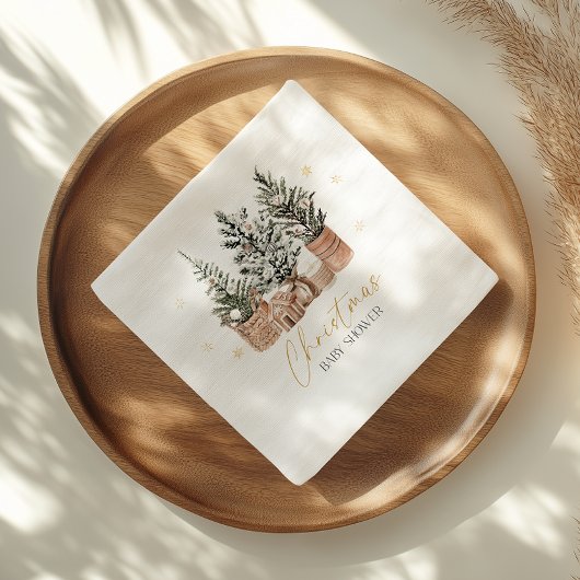 Winter Rustic Christmas Trees Baby shower Servet