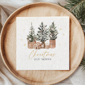 Winter Rustic Christmas Trees Baby shower Servet