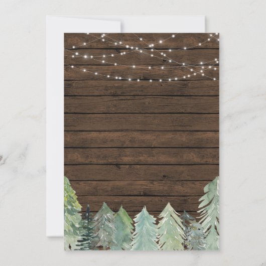 Winter Rustic Couples Baby shower Uitnodiging (Achterkant)