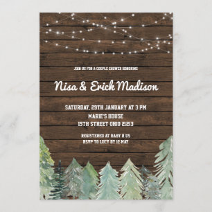 Winter Rustic Couples Baby shower Uitnodiging