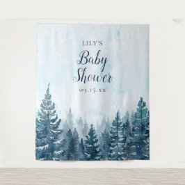 Winter Rustic Dennenbos Baby Shower Fotoprop Wandkleed