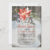 Winter Rustic Floral Barn Wood Vrijgezellenfeest Kaart (Voorkant)