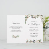 Winter Rustic Floral DIY Folded Wedding Programme (Staand voorkant)