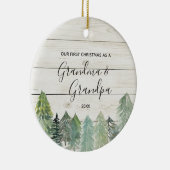 Winter Rustic Grandma Grandpa Kerstversient Keramisch Ornament (Rechts)