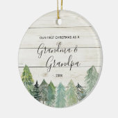 Winter Rustic Grandma Grandpa Kerstversient Keramisch Ornament (Links)