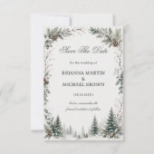 Winter Rustic Groene Woud Save The Date (Voorkant)
