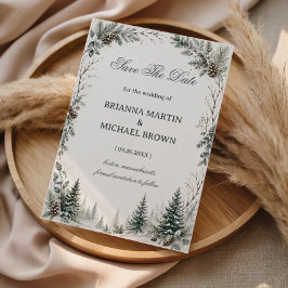 Winter Rustic Groene Woud  Save The Date