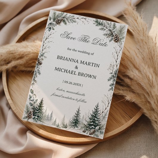 Winter Rustic Groene Woud Save The Date