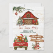 Winter Rustic Highland Cow Country Holiday Party Kaart (Voorkant)