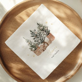 Winter Rustic Kerstbomen Baby Shower Servet