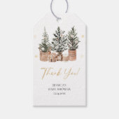 Winter Rustic Kerstboom Bedankkaartjes Cadeaulabel (Voorkant)