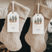 Winter Rustic Kerstboom Bedankkaartjes Cadeaulabel