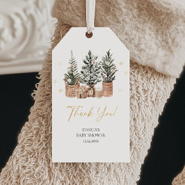 Winter Rustic Kerstboom Bedankkaartjes Cadeaulabel