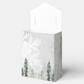Winter Rustic Pine Trees Lantern Botanical Wedding Bedankdoosjes (Geopend)