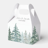 Winter Rustic Pine Trees Lantern Botanical Wedding Bedankdoosjes (Voorkant Zijde)