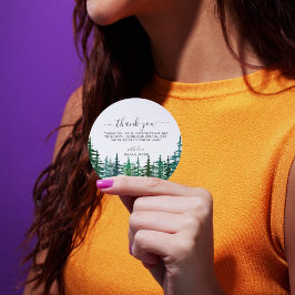 Winter Rustic Pine Trees Lantern Botanical Wedding Bedankjes Labels