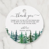 Winter Rustic Pine Trees Lantern Botanical Wedding Bedankjes Labels (Achterkant)