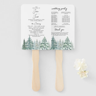 Winter Rustic Pine Trees Lantern Botanical Wedding Handwaaier