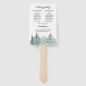 Winter Rustic Pine Trees Lantern Botanical Wedding Handwaaier (Achterkant)