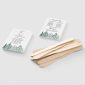 Winter Rustic Pine Trees Lantern Botanical Wedding Handwaaier (Niet-gemonteerd)