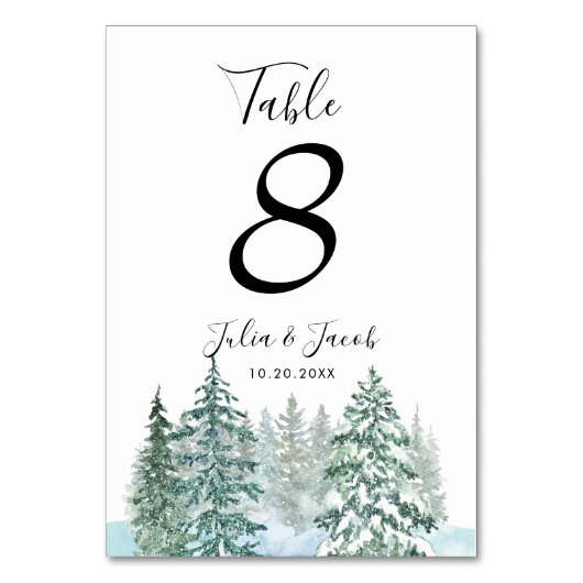 Winter Rustic Pine Trees Lantern Botanical Wedding Kaart (Achterkant)