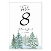 Winter Rustic Pine Trees Lantern Botanical Wedding Kaart (Voorkant)