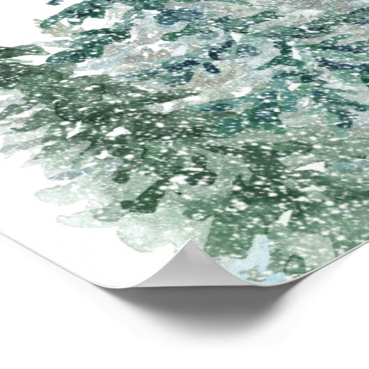 Winter Rustic Pine Trees Lantern Botanical Wedding Poster (Hoek)