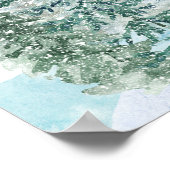 Winter Rustic Pine Trees Lantern Botanical Wedding Poster (Hoek)