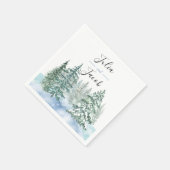 Winter Rustic Pine Trees Lantern Botanical Wedding Servet (Hoek)
