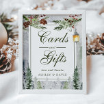 Winter Rustic Pine Trees Lantern Kaarten Gifts Poster<br><div class="desc">Winter Rustic Pine Trees Lantern Wedding Cards and Gifts Poster</div>