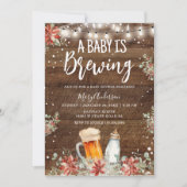 Winter Rustic Wood Een Baby is Brouwen Baby shower Kaart (Voorkant)