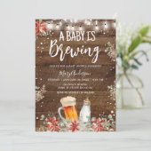 Winter Rustic Wood Een Baby is Brouwen Baby shower Kaart (Staand voorkant)